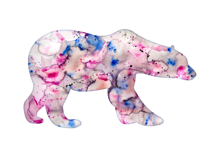 900x636 Watercolor Print Polar Bear - Polar Bear Watercolor