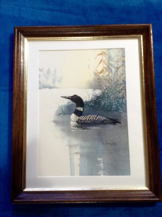 538x720 V. Buescher, Loon Bird - Pond Watercolor