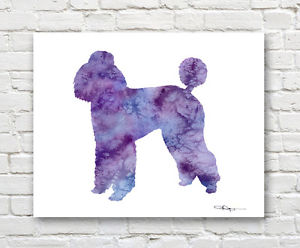 300x248 Standard Poodle Contemporary Watercolor Abstract Art Print By - Poodle Watercolor