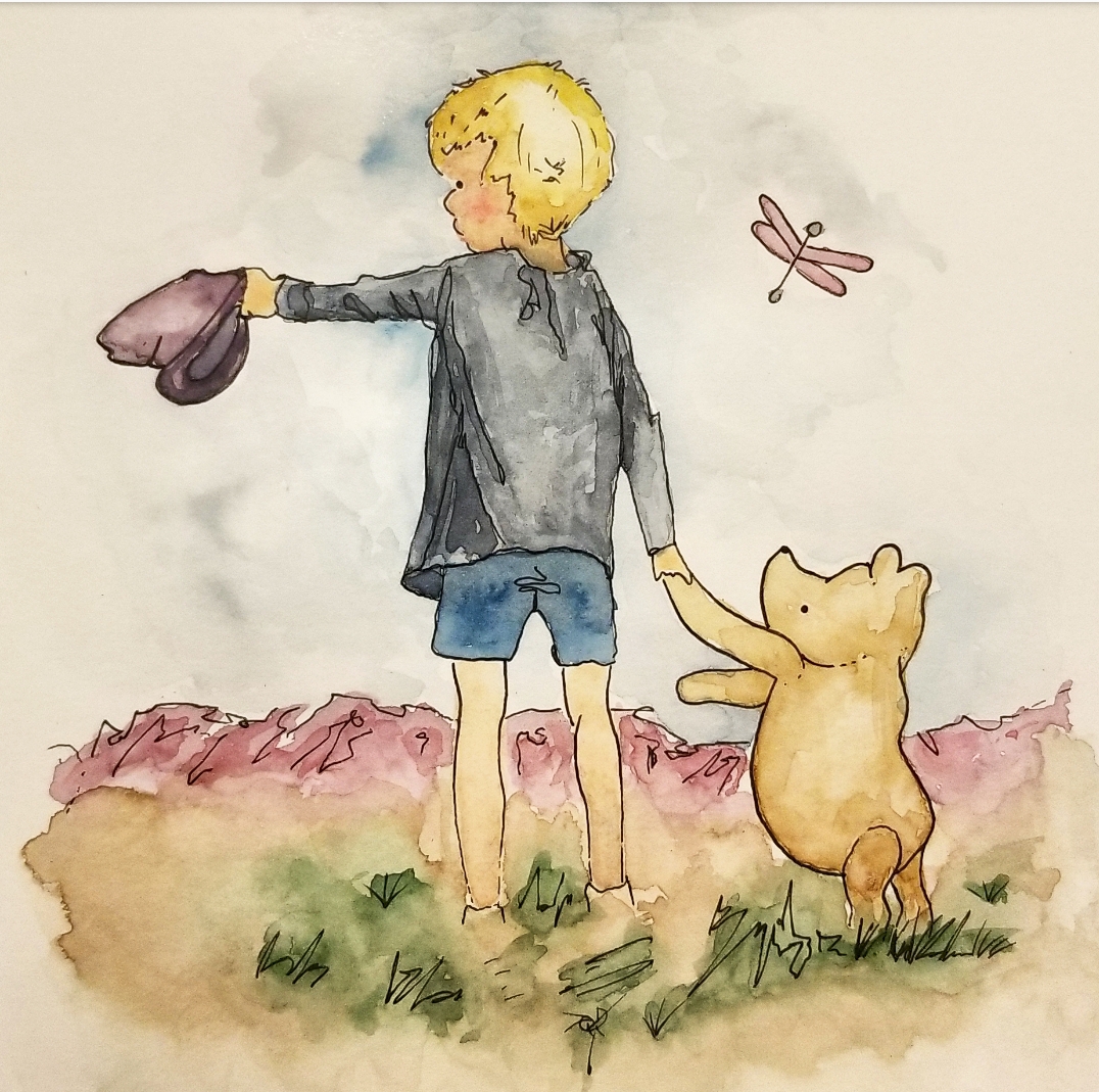 1076x1069 I Noticed My Sister Was Decorating Her Nursery In Winnie The Pooh - Pooh Watercolor