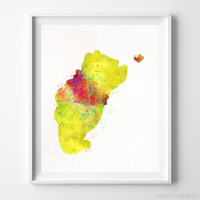 699x699 Pooh Winnie The Pooh Type 1 Wall Art Disney Watercolor Poster - Pooh Watercolor