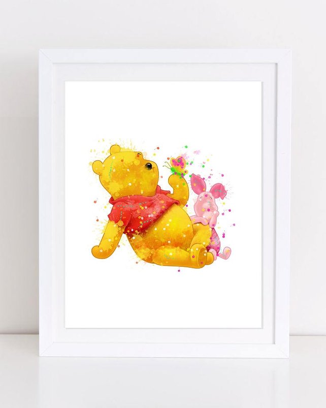 642x803 70% Winnie The Pooh Watercolor Piglet Poster Winnie The Pooh Etsy - Pooh Watercolor