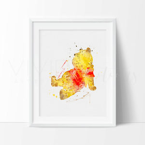 300x300 Winnie The Pooh Watercolor Nursery Art Print Wall Decor Not Framed - Pooh Watercolor