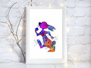 300x225 Rabbit Winnie The Pooh Watercolor A4 Glossy Poster Print Nursery - Pooh Watercolor
