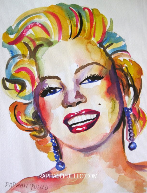 610x800 Pop Art .marilyn Monroe.. Watercolor - Pop Art Watercolor