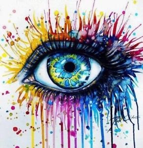 291x300 Watercolor Pop Art Eye Ball Zombie Rainbow Wet Paint Graffiti Cool - Pop Art Watercolor