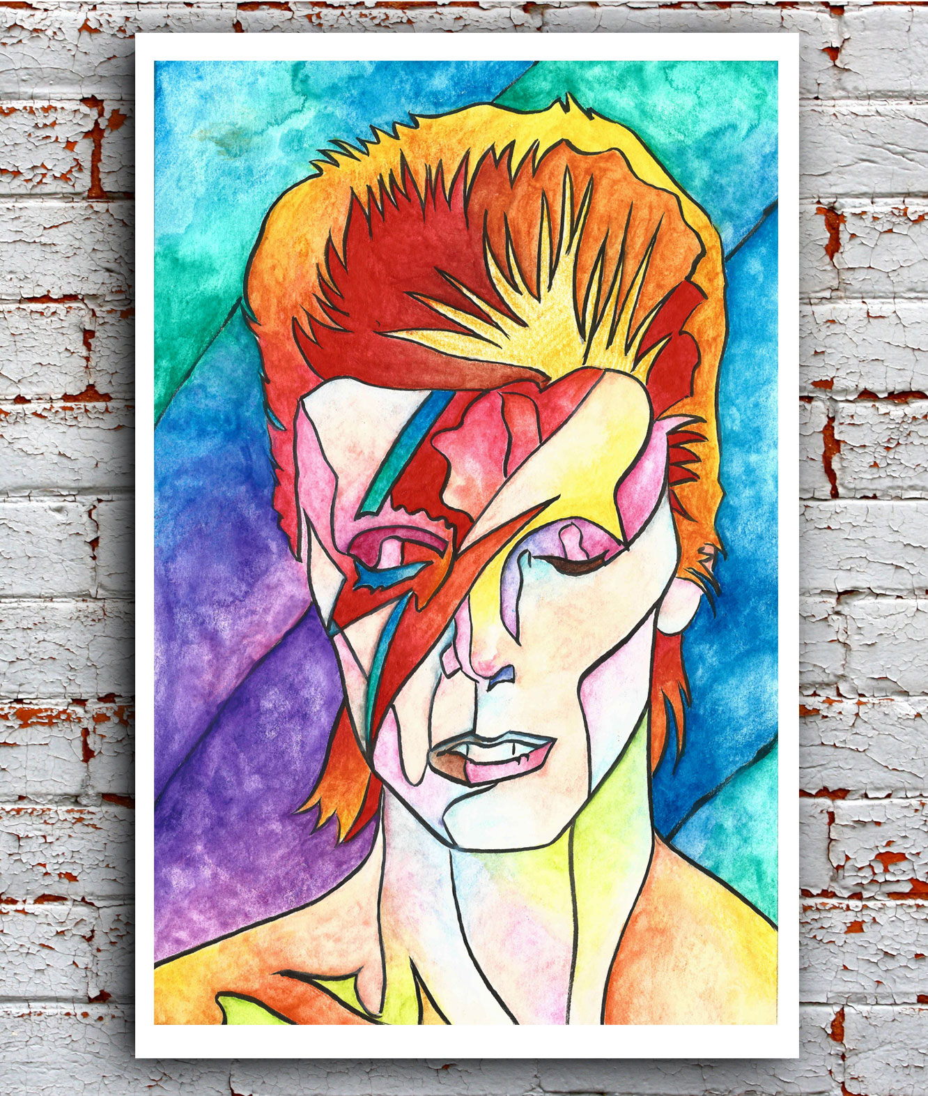 1332x1572 David Bowie 11x17 Watercolor Art Print Todd Beistel Comic Amp Pop - Pop Art Watercolor