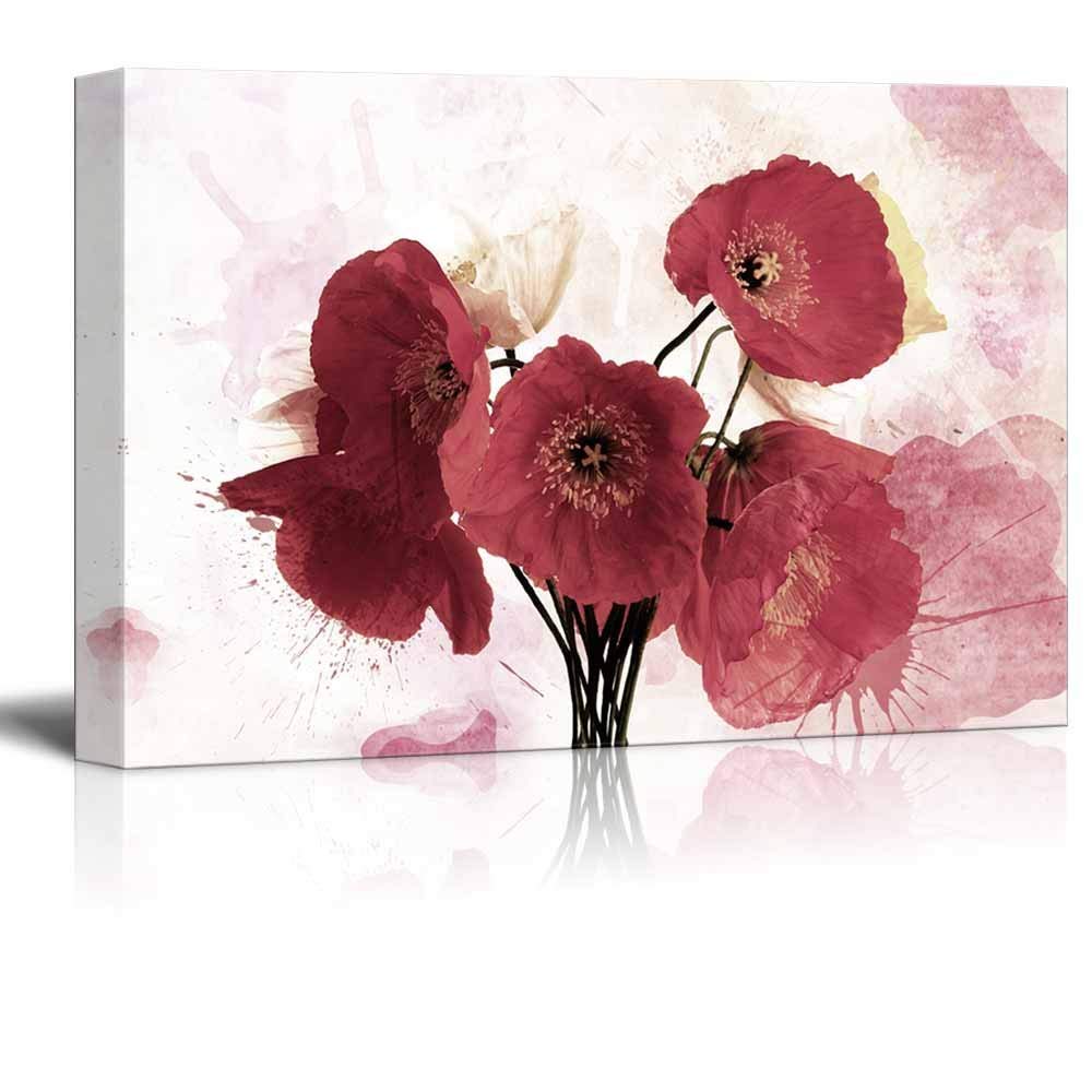 1000x1000 Red Poppy Flower On Watercolor Style Background - Poppy Flower Watercolor