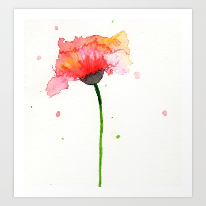 700x700 Loose Watercolour Poppy Painting Art Print By Rtdesigns Society6 - Poppy Paintings Watercolor