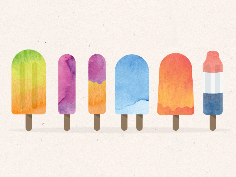 800x600 How To Create A Watercolor Popsicle In Illustrator By Teela - Popsicle Watercolor