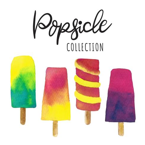 490x490 Summer Popsicle Watercolor Vector Collection - Popsicle Watercolor