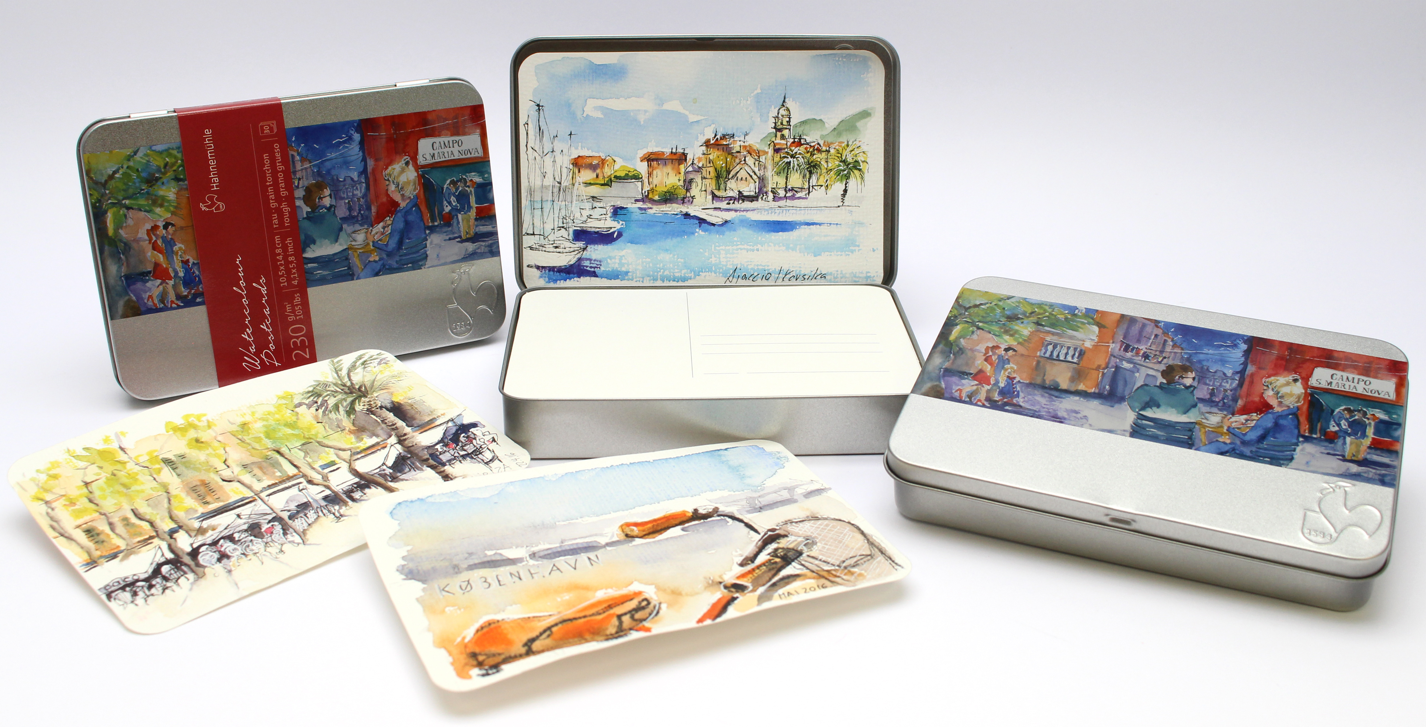4740x2417 Jubilee Edition Watercolour Postcard Box With Venice Motif - Postcard Watercolor