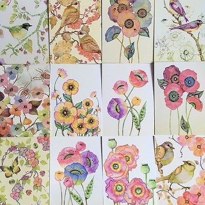 400x400 Lot 22pcs Postcard Watercolor Flowers Birds Butterflies Spring - Postcard Watercolor