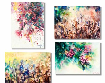 340x270 4x6 Art Postcard Print Watercolor And Gouache Painting - Postcard Watercolor
