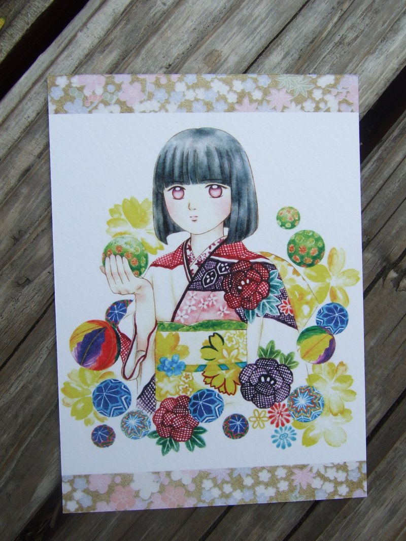 800x1066 Temari Ball - Postcard Watercolor