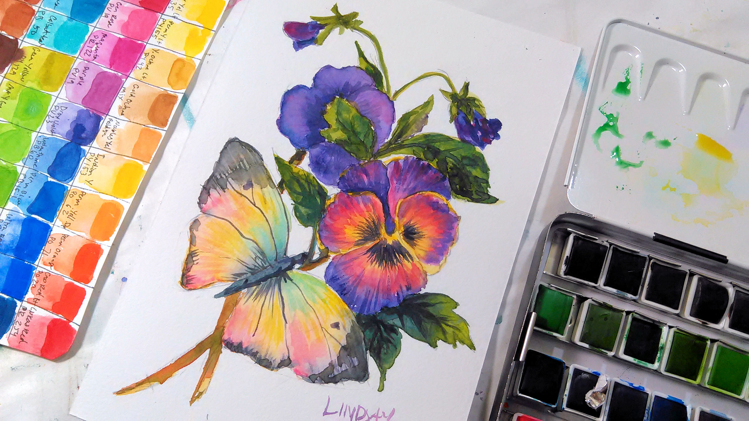 2560x1440 Vintage Postcard Painting Tutorial Amp Lukas 1862 Watercolor Review - Postcard Watercolor