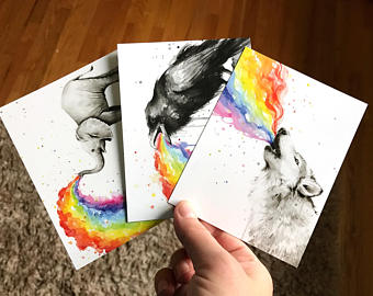 340x270 Watercolor Postcards Etsy - Postcard Watercolor