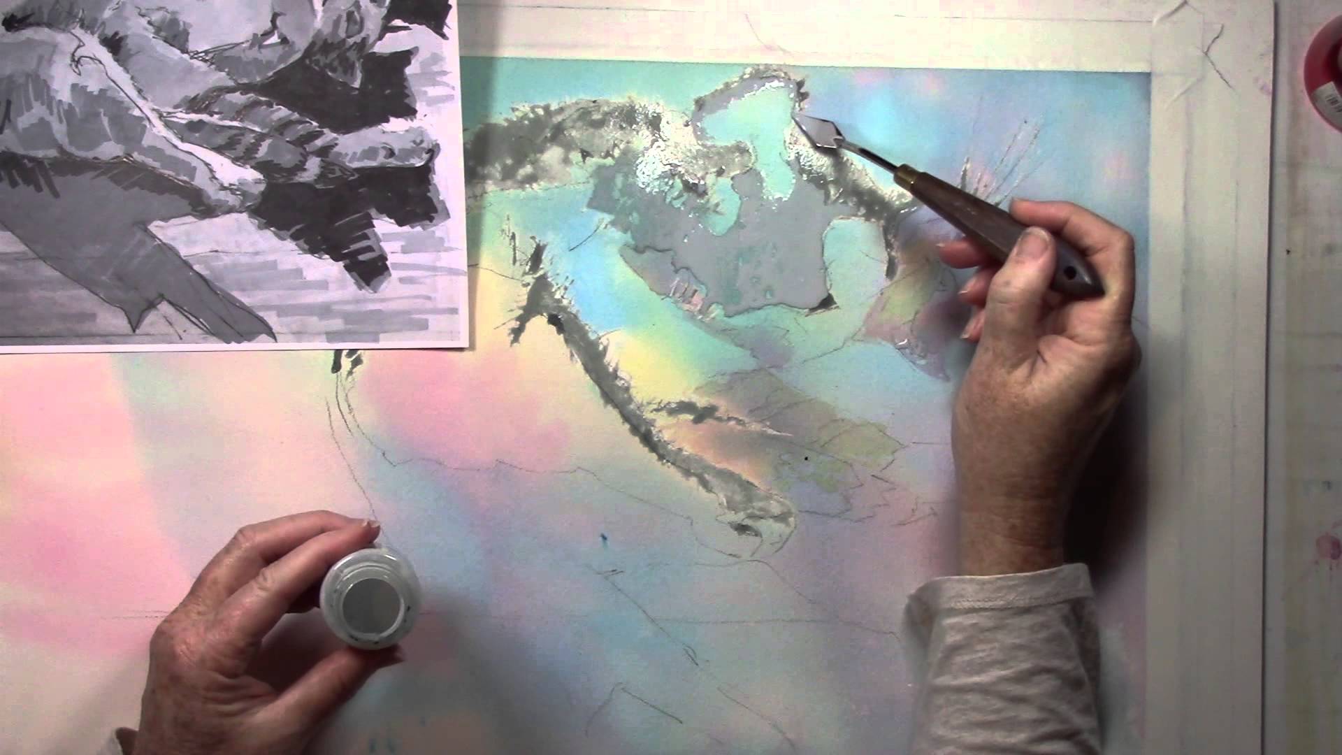 1920x1080 Flirting In The Light - Pouring Watercolor