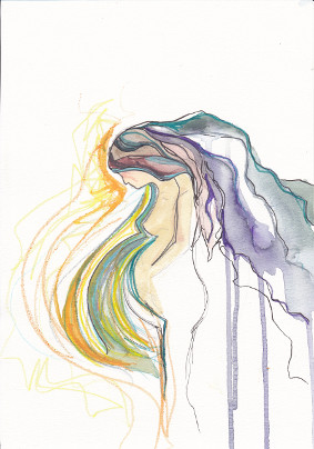 283x404 20th Anniversary Art Show Birthingway College - Pregnant Woman Watercolor