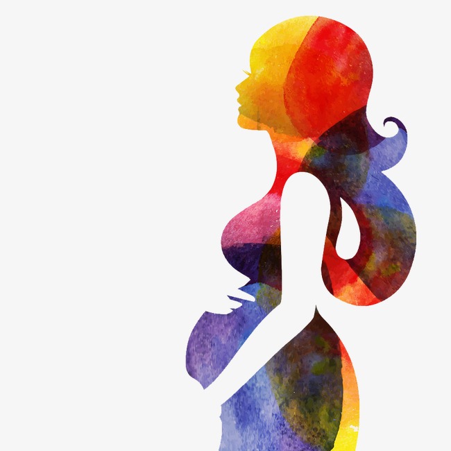 650x650 Ink Watercolor Beauty, Watercolor Clipart, Beauty Clipart - Pregnant Woman Watercolor