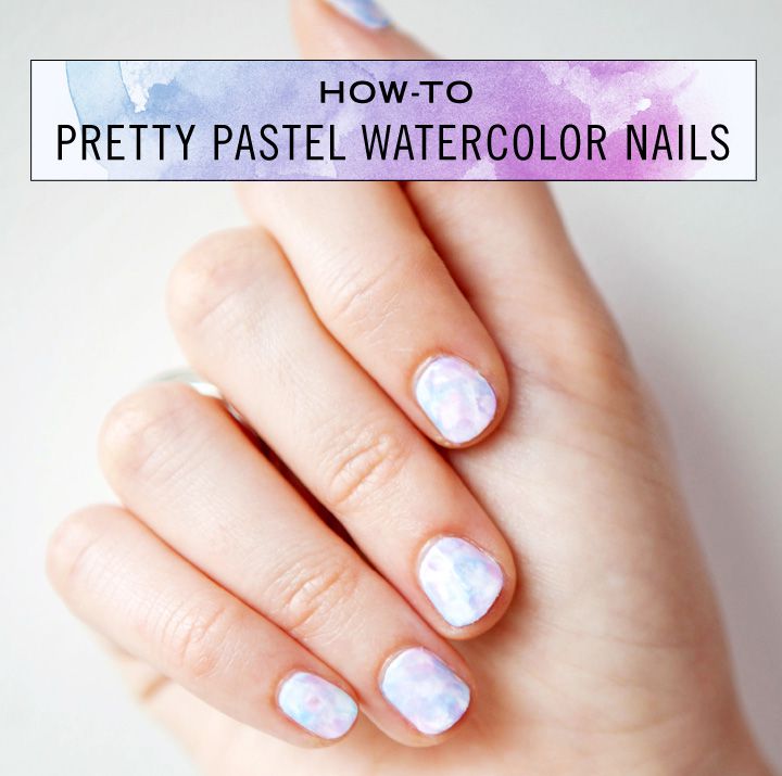 720x715 How To Pretty Pastel Watercolor Manicure - Pretty Watercolor