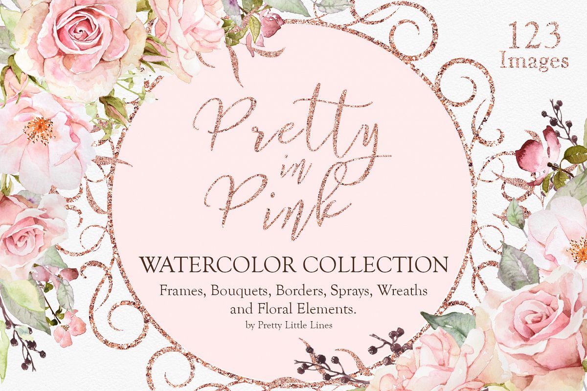 1200x800 Pretty In Pink Watercolor Collection - Pretty Watercolor