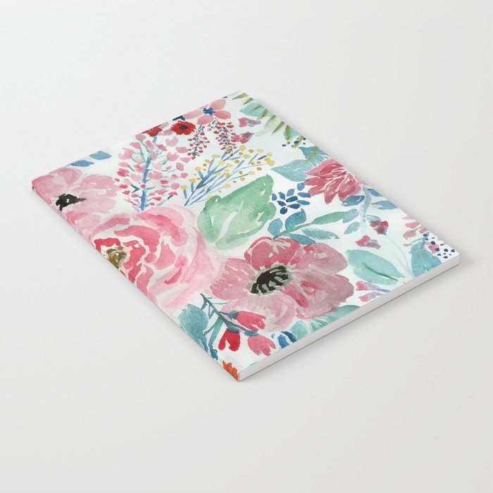 700x700 Pretty Watercolor Hand Paint Floral Artwork. Notebook By Inovarts - Pretty Watercolor