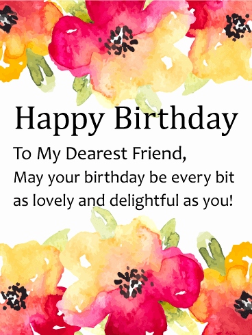 368x490 Pretty Watercolor Happy Birthday Card New Vector Happy Birthday - Pretty Watercolor Flowers