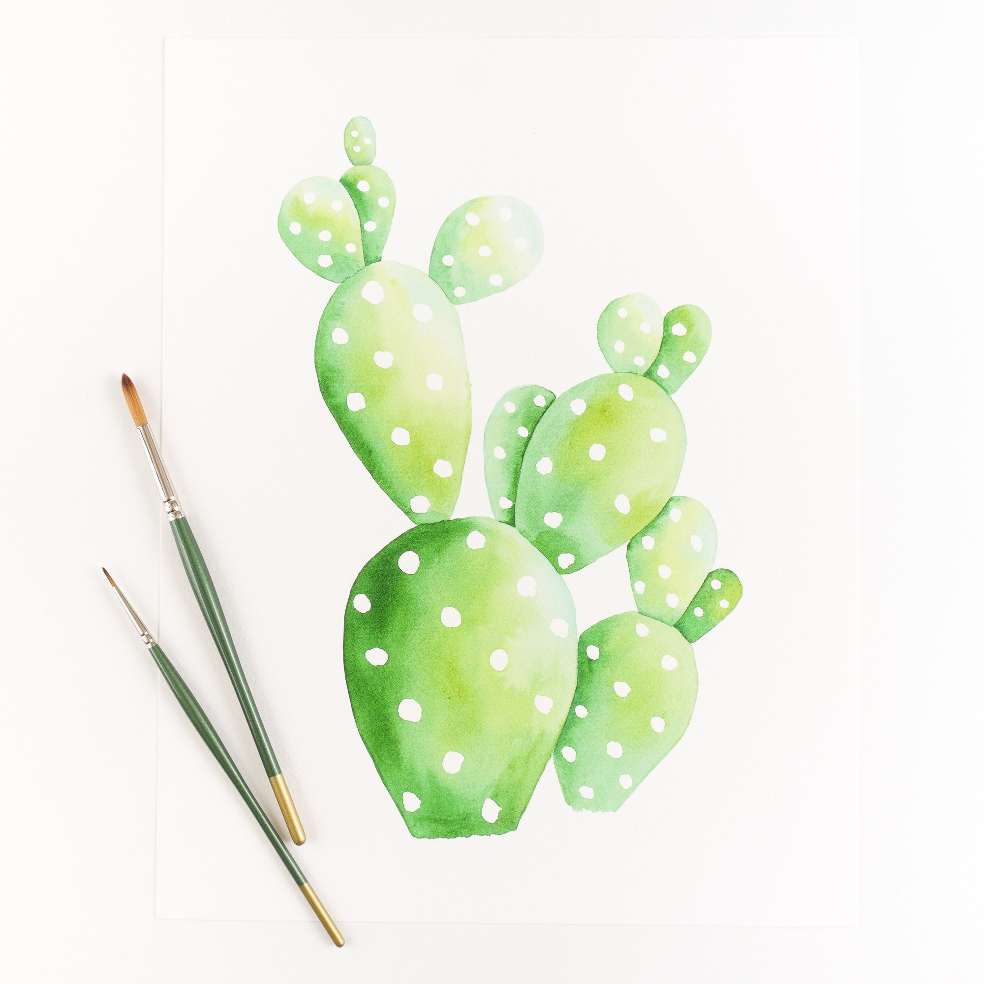 2000x2000 Prickly Pear Cactus - Prickly Pear Watercolor
