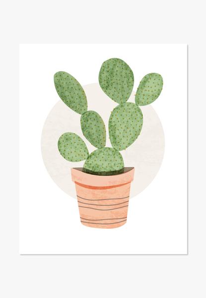 415x599 Prickly Pear Cactus Art Print Original Watercolor Illustration - Prickly Pear Watercolor