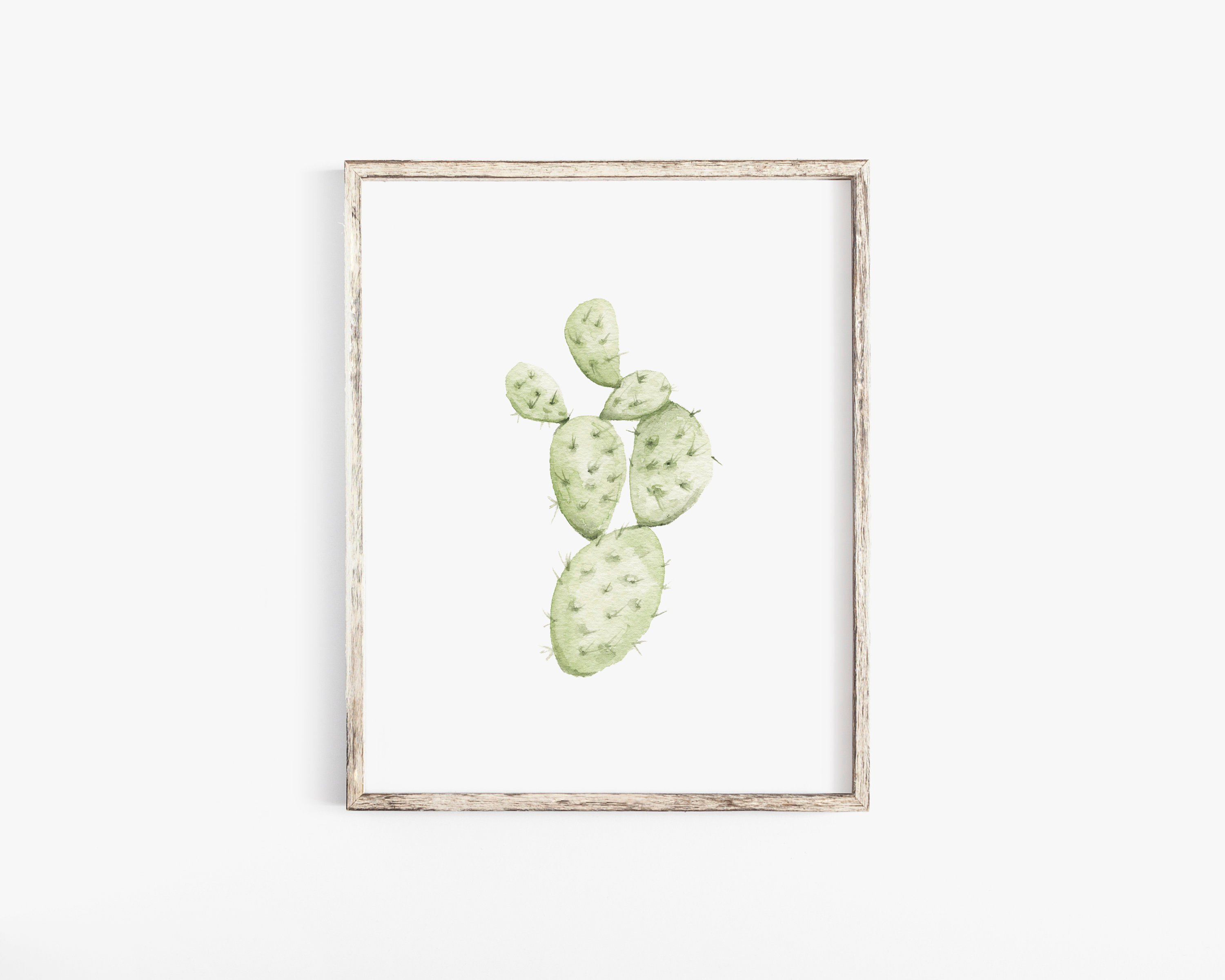3000x2400 Prickly Pear Watercolor Illustration Cactus Desert Wall Etsy - Prickly Pear Watercolor
