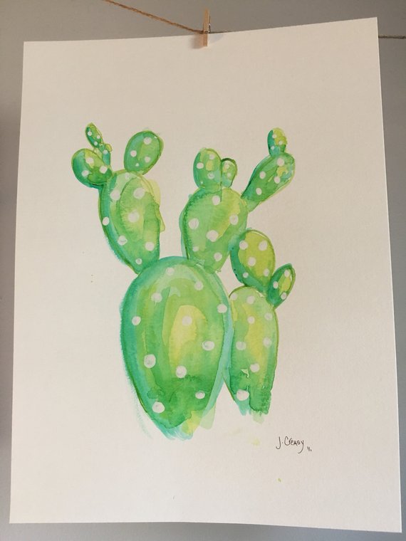 570x760 Prickly Pear Watercolor Original Etsy - Prickly Pear Watercolor