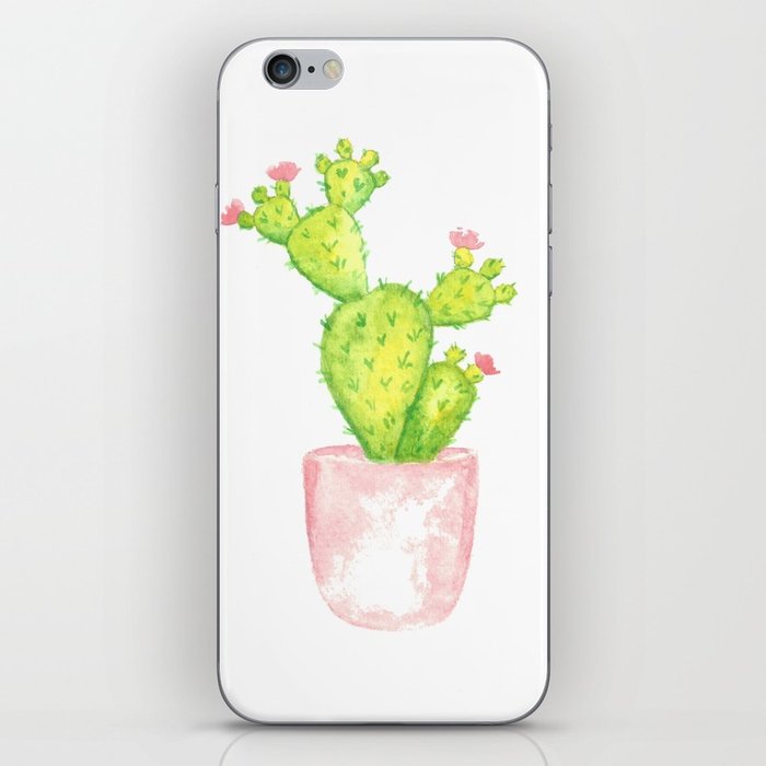 700x700 Prickly Pear Cactus Watercolor Iphone Skin By Imagodeinurserydecor - Prickly Pear Watercolor