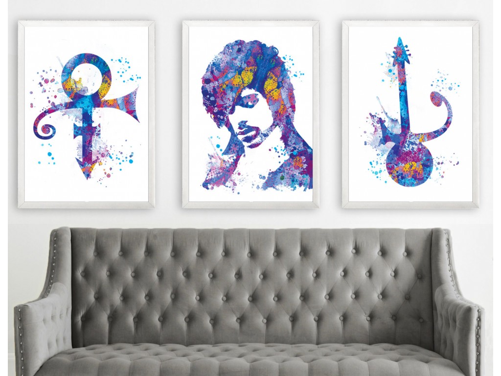 1024x768 Prince Poster Prince Watercolor Prints Set Of 3 Prints Prince - Prince Watercolor