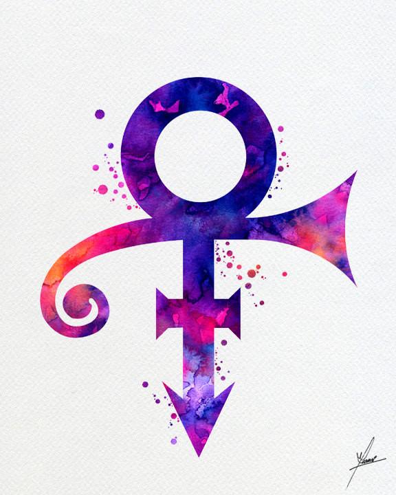 576x720 Prince Symbol Watercolor, Art Print Inspired, Watercolor Print - Prince Watercolor
