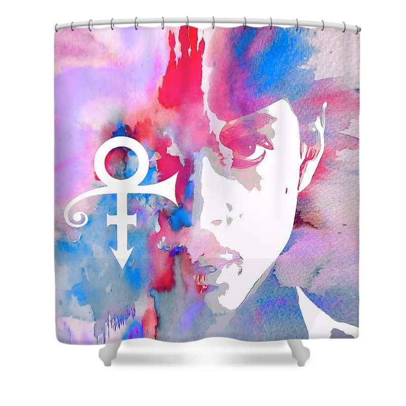 800x800 Prince Watercolor Shower Curtain For Sale By Dan Sproul - Prince Watercolor