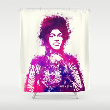 354x354 Prince Watercolor Purple Shower Curtain From Society6 - Prince Watercolor