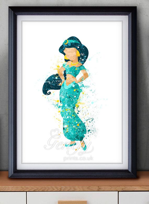 570x781 Disney Tattoo - Princess Jasmine Watercolor