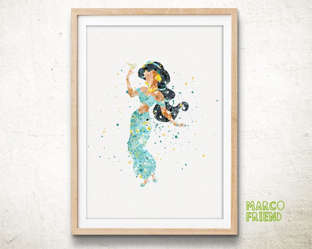 610x488 Jasmine, Aladdin - Princess Jasmine Watercolor