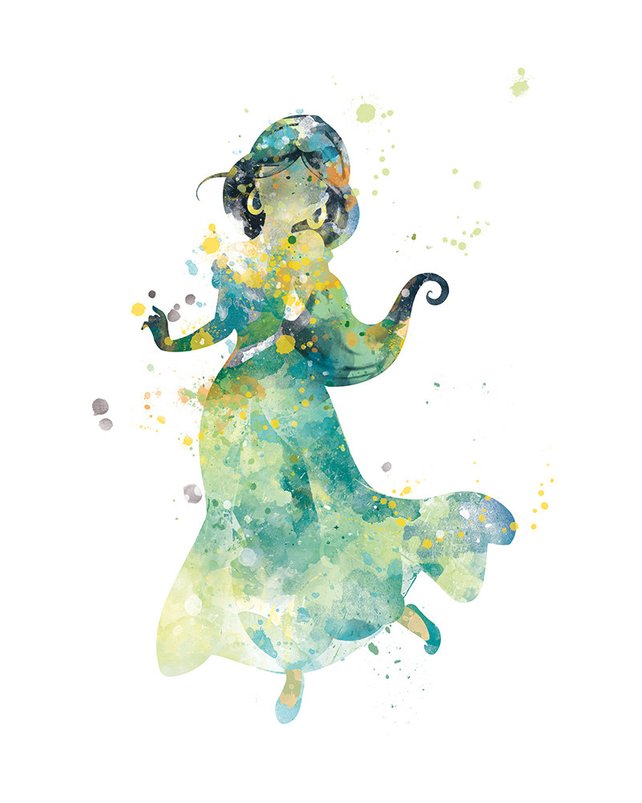 642x803 Princess Jasmine Print Watercolor Princess Art Jasmine Aladdin Etsy - Princess Jasmine Watercolor