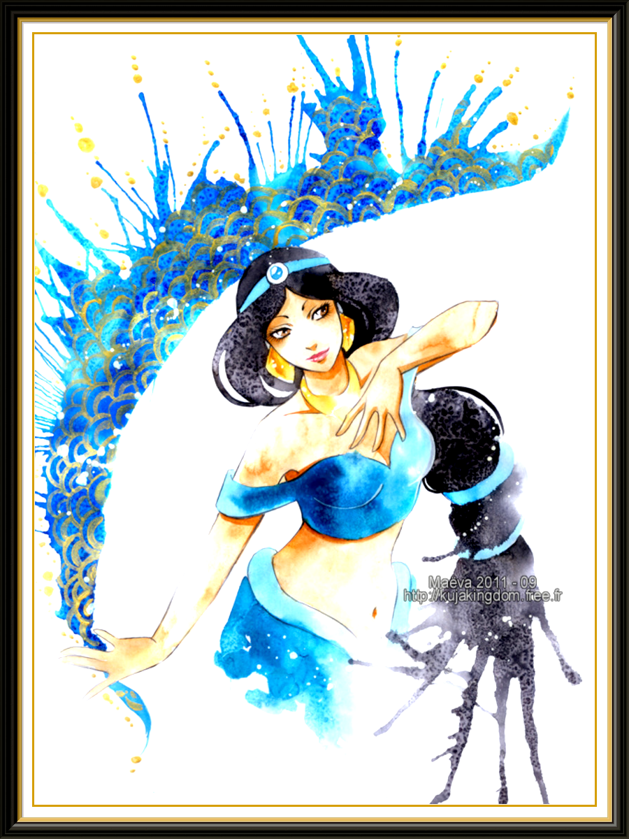 900x1200 Princess Jasmine Watercolor Disney Art Print On Old Pages From - Princess Jasmine Watercolor