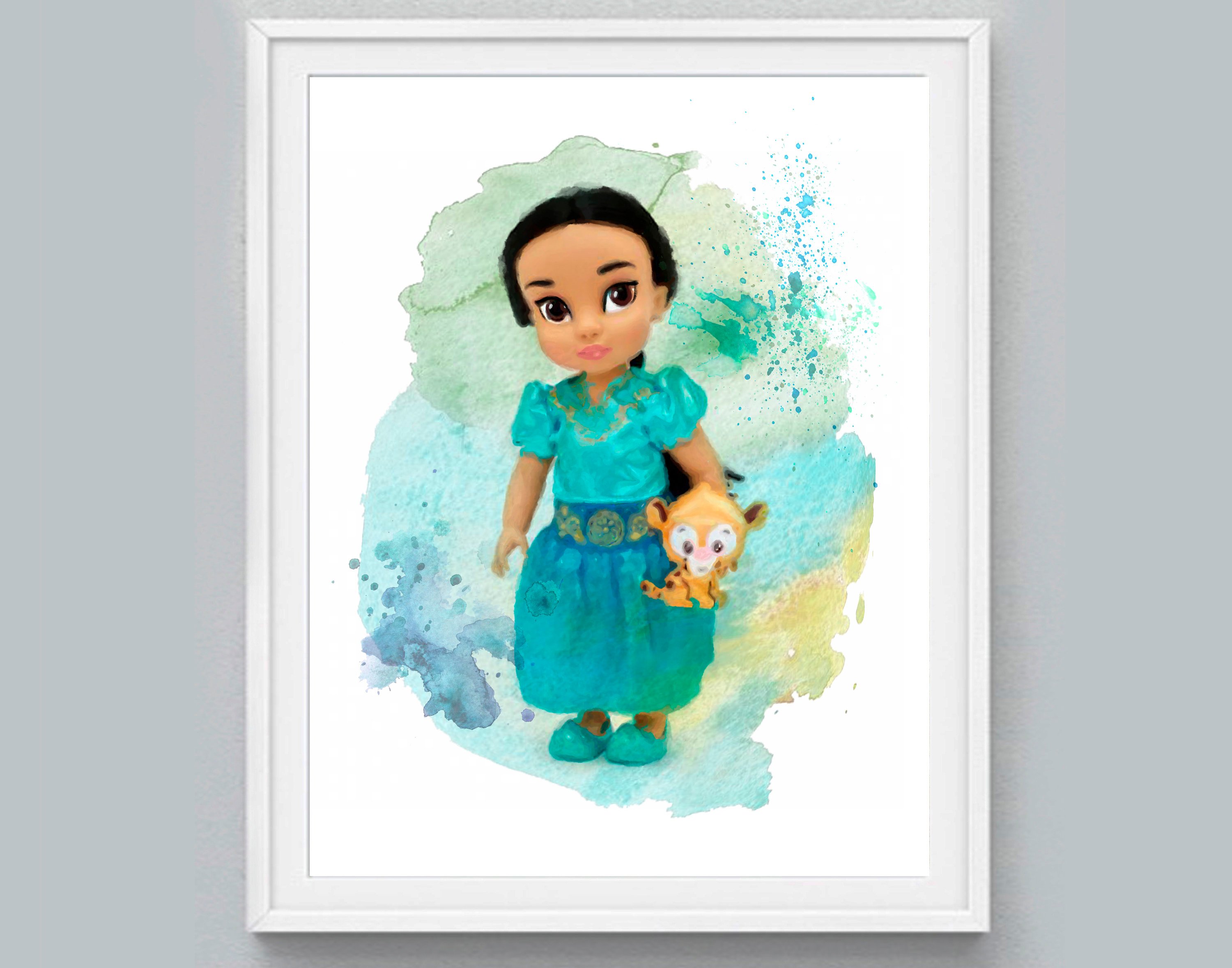 3000x2357 Princess Print Jasmine Watercolor Baby Jasmine Poster - Princess Jasmine Watercolor
