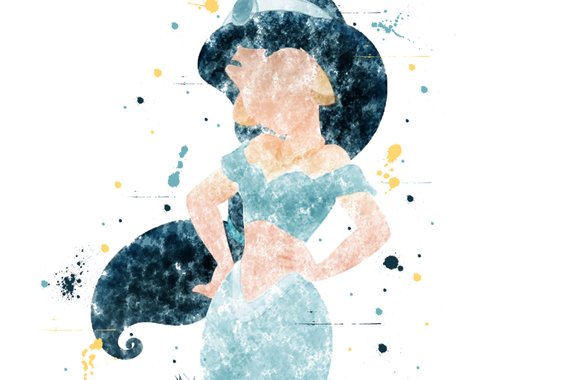 570x380 Printable Princess Jasmine Watercolor Wall Art Disney Etsy - Princess Jasmine Watercolor