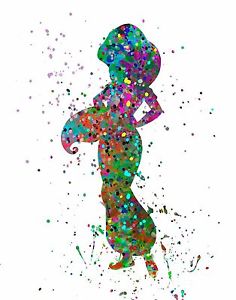 236x300 Watercolor Pop Art Print Inspired By Jasmine Princess Story Book - Princess Jasmine Watercolor