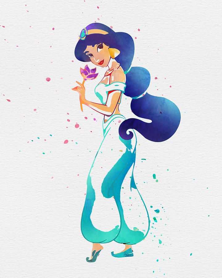 720x900 Princess Jasmine Print, Princess Print, Disney Princess - Princess Jasmine Watercolor