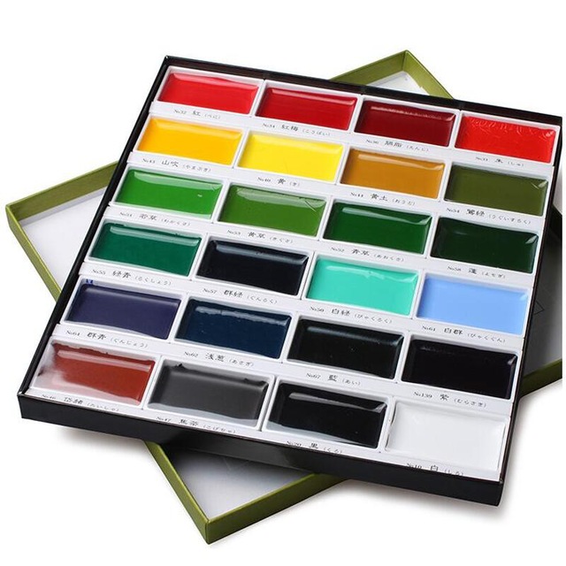 640x640 Free Shipping Soluble Professional Watercolor Pigments 24 Color - Professional Watercolor