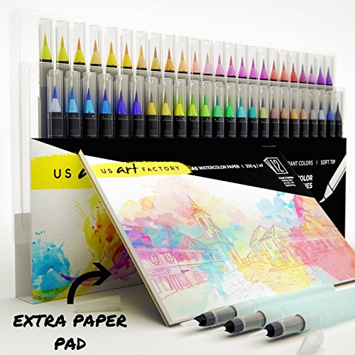 500x500 Watercolor Brush Pens Set For Kids, 48 Marker Pens With Flexible - Professional Watercolor