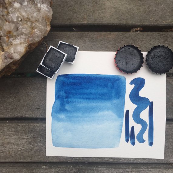 570x570 Prussian Blue. Half Pan Full Pan Or Bottle Cap Of Handmade Etsy - Prussian Blue Watercolor