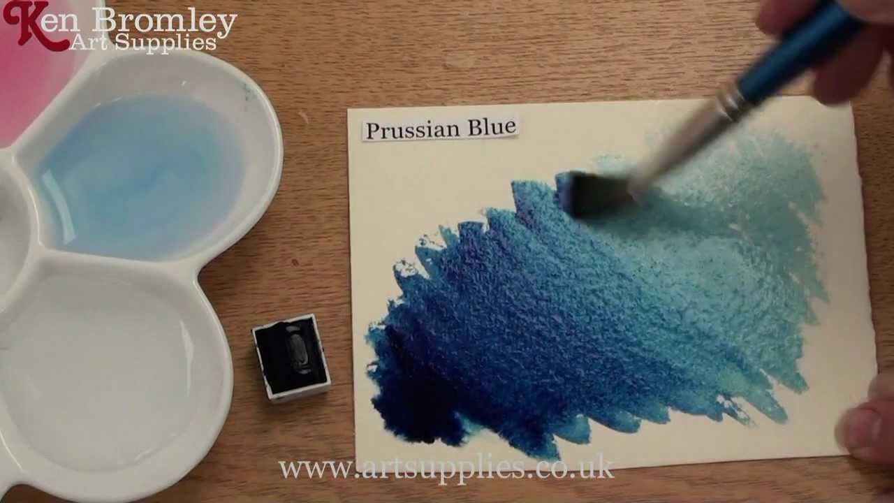 1280x720 Winsor Amp Newton Cotman Paint Prussian Blue 538 - Prussian Blue Watercolor