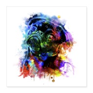 190x190 Pug Watercolor Explosion By Crazy Shirtsyndicate Spreadshirt - Pug Watercolor